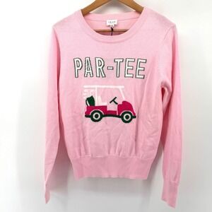Le Lis Collection Pink Golf Par-Tee Sweater Womens Medium IWT4022-19 Golf Cart